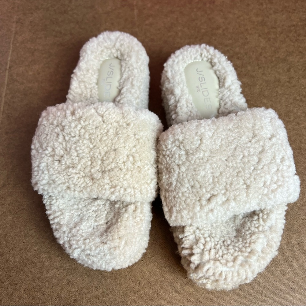 J/Slides Wool Shearling Slides, Size 6 - image 2